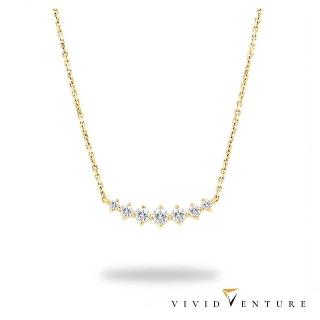 【Vividventure 亞帝芬奇】30分 天然鑽石 真鑽 項鍊 多色選 甜蜜微笑(14K金台+14K金鍊)