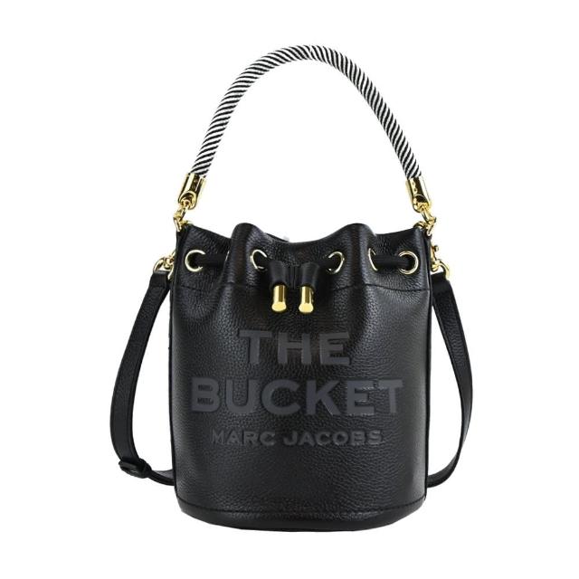 【MARC JACOBS 馬克賈伯】THE LEATHER牛皮束口兩用水桶包(黑)
