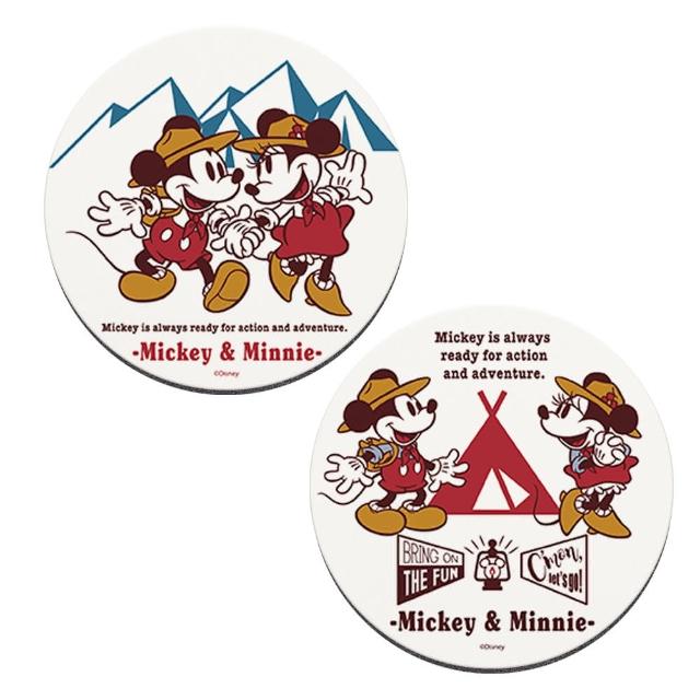 【收納王妃】Disney 迪士尼 米奇米妮登山系列 軟式珪藻土 杯墊 防潮 吸水(10x10x0.5 SGS檢驗不含石綿)