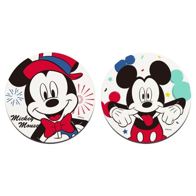 【收納王妃】Disney 迪士尼 米奇米妮 派對系列 軟式珪藻土杯墊 2入組(10x10x0.5 珪藻土 米奇 米妮)