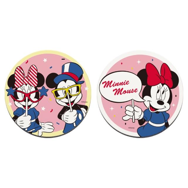 【收納王妃】Disney 迪士尼 米奇米妮 派對系列 軟式珪藻土杯墊 2入組(10x10x0.5 珪藻土 米奇 米妮)
