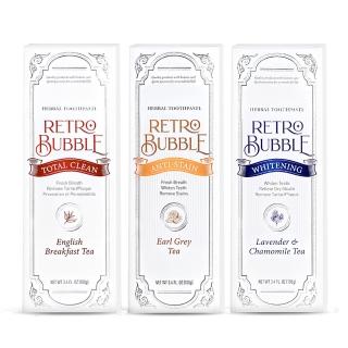 【RETRO BUBBLE】全效去漬亮白草本天然無氟牙膏3入組(美白推薦敏感牙適用孕婦兒童可用)