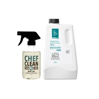【淨毒五郎】蔬果清潔補充組-清潔劑400ml＋補充瓶1000ml(可洗蔬果 奶瓶 奶瓶清潔劑)