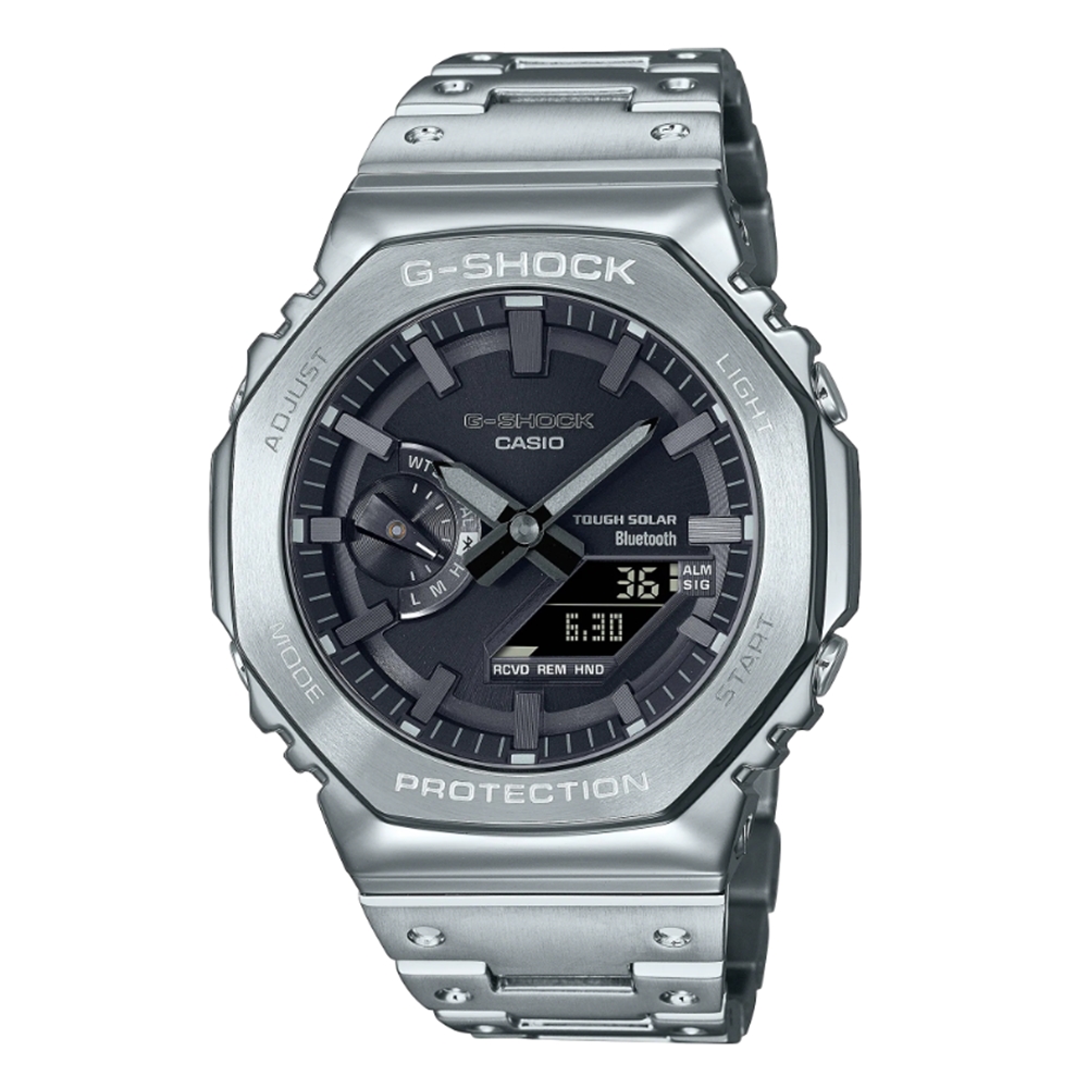 CASIO 卡西歐】G-SHOCK全金屬系列太陽能藍牙GM-B2100D-1A - momo購物網