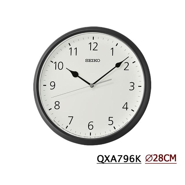 【SEIKO 精工】簡約質感單色系數字 時鐘 掛鐘QXA677B/QXA014/QXA796/QXA847(靜音指針 鏡面清楚)