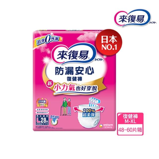 【來復易】成人褲型紙尿褲S-XXL 2箱組(防漏安心復健褲/輕薄活力褲/宛如內褲超薄褲/無痕俐落褲)