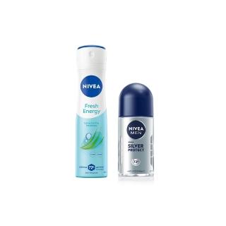 【NIVEA 妮維雅】止汗爽身乳液50ml/噴霧150mlx3(長效止汗配方)