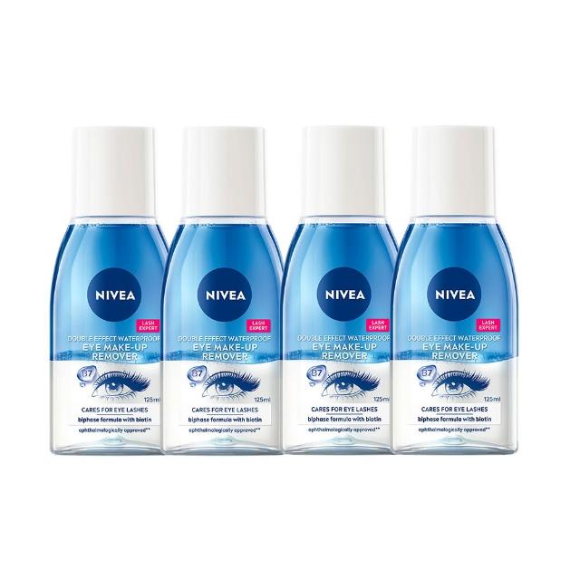 【NIVEA 妮維雅】極淨深層/透亮眼部卸妝液125mlx8入(5秒潔淨藍眼唇卸/粉眼唇卸/敏感肌適用)