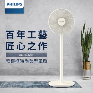 【Philips 飛利浦】12吋 可定時窄邊框時尚美型風扇 7片扇葉設計-檯立兩用(ACR2142SF)
