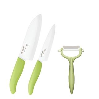 【KYOCERA 京瓷】陶瓷刀11+14cm+削皮刀三件組(原廠總代理)