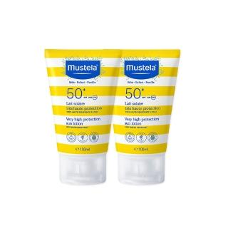 【Mustela 慕之恬廊】高效性兒童防曬乳SPF50+ 100mlX2(新生兒/孕婦可使用 新包裝)