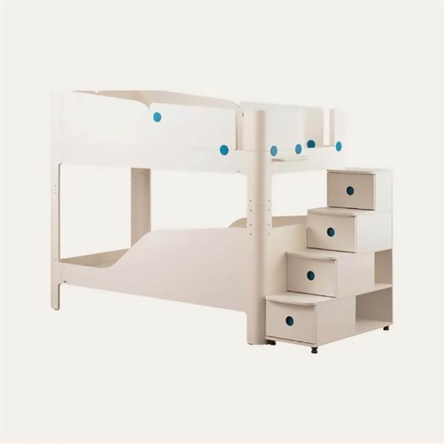 【iloom 怡倫家居】TINKLE-POP 雙層床架-階梯櫃型 雙層床 床架 單人床架 雙人床架 收納床架 雙人收納床架
