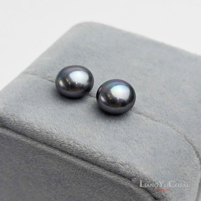 【大東山樑御珊瑚】天然珍珠純銀耳針耳環(8.5-9mm)