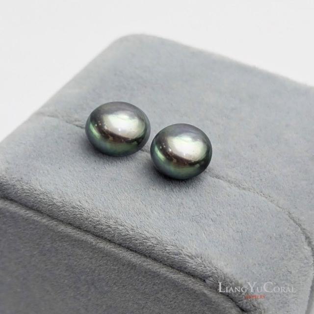 【大東山樑御珊瑚】天然珍珠純銀耳針耳環(8.5-9mm)