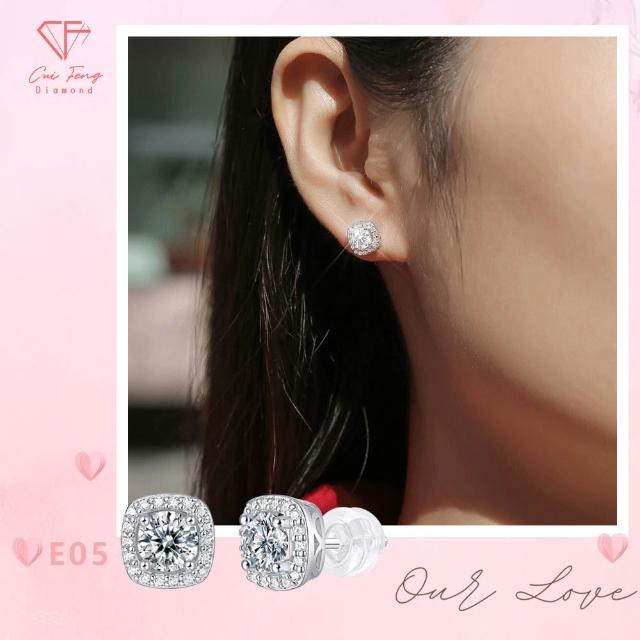 【CF Diamond】送禮首選 精美鑽飾 (莫桑鑽 1克拉 鑽石 項鏈 女戒 戒指  生日禮物 求婚)