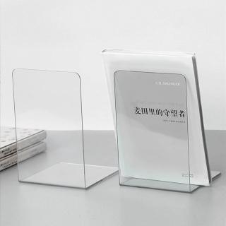 【E.dot】L型透明壓克力直立書架/書檔(單片) 