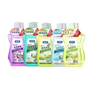 【刷樂】專業護理漱口水750ml 1+1入(全效/清新/綠茶/礦鹽/青檸 口味任選)