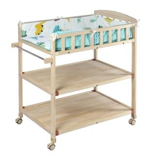 【KOOMA】嬰兒實木尿布台置物架-三款可選(附棉墊、桿子)