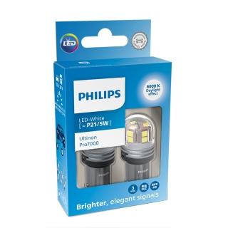 【Philips 飛利浦】PHILIPS 飛利浦Ultinon Pro7000 P21/5W雙芯白光煞車燈公司貨(雙芯白光煞車燈)