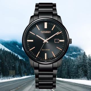 【CITIZEN 星辰】PAIR系列 消光黑 光動能 簡約時尚腕錶 父親節 禮物 推薦 (BM7527-89E)