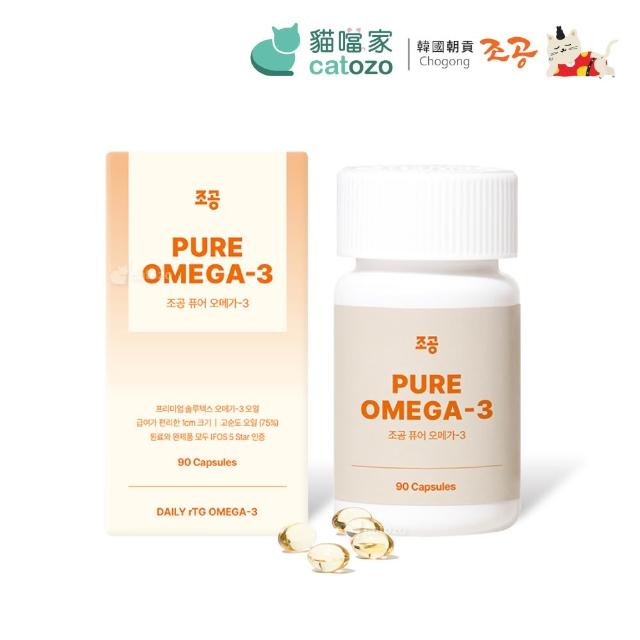 【Chogong 朝貢】rTG 純魚油膠囊 90粒 EPA+DHA(加拿大生產/高濃度魚油/小顆粒/貓狗魚油/寵物魚油/Omega-3)