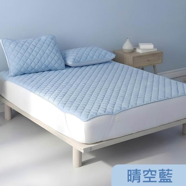【Tonia Nicole 東妮寢飾】TopCool冰凍銀抗菌涼感墊/涼感保潔墊+枕頭保潔墊2入-八色任選(雙人)