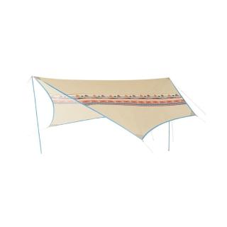 【LOGOS】防水阻燃 抗UV印地安六角蝶型天幕帳蓬 430x570cm.露營遮陽帳棚/附營柱.營繩/ 71806509