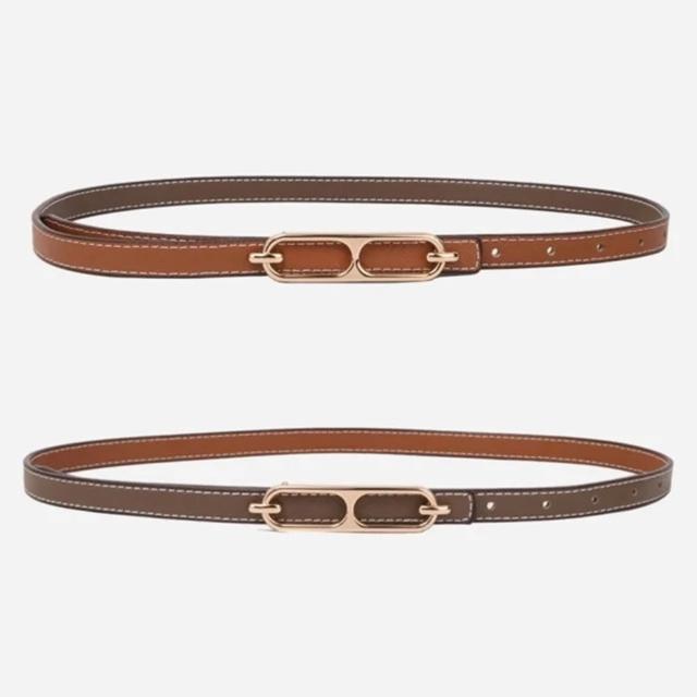 【米蘭精品】極速出貨  100%真皮皮帶牛皮腰帶手工窄版細皮帶女牛仔褲休閒褲長褲(雙面百搭細腰帶9色74eg1)