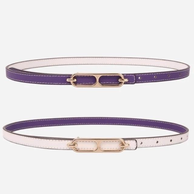 【米蘭精品】極速出貨  100%真皮皮帶牛皮腰帶手工窄版細皮帶女牛仔褲休閒褲長褲(雙面百搭細腰帶9色74eg1)