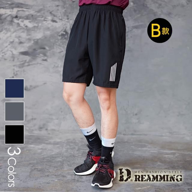 【Dreamming】時尚印花輕薄彈力休閒運動短褲 涼感 機能(共二款)
