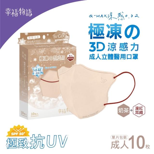 【Injoyyi 幸福物語】極凍舘3D立體醫療口罩10片/盒x4盒(瞬間涼感 成人、XL雙尺寸)