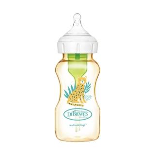 【Dr.Brown’s 布朗博士】零負壓導流寬口PPSU奶瓶270ml-沙漠獵豹款