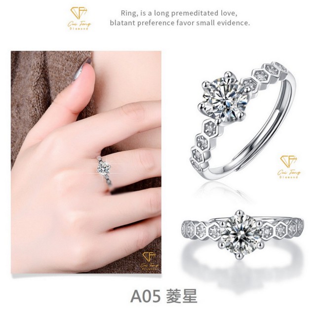 【CF Diamond】閃耀動人 1克拉 七夕情人節(戒指 女戒 鑽戒 項鍊 耳環  生日禮物 求婚)