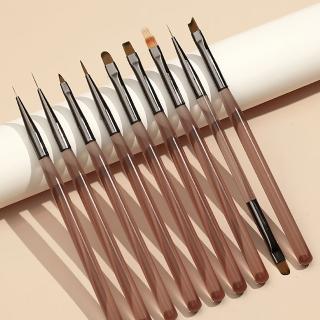 【暈染漸變】日式專業美甲筆刷9件套(光療 凝膠 拉線筆 雕花筆 指甲彩繪筆 暈染筆 法式美甲 勾線筆 DIY)