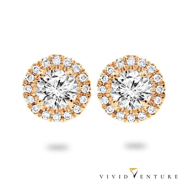 【Vividventure 亞帝芬奇】GIA 60分 FVS2 3EX 八心八箭 天然鑽石 耳環 多色選 圓滿愛(14K金台+18K金耳針)