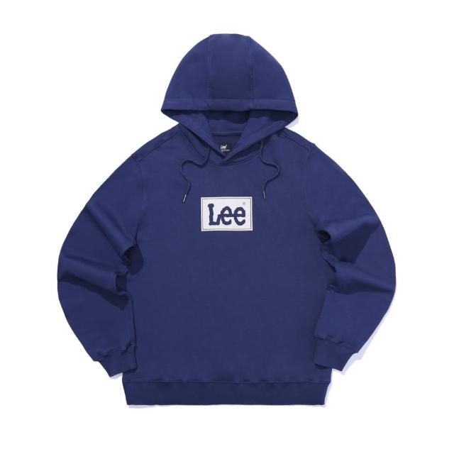 【Lee】男裝 長袖帽T / 方框LOGO 共3色 標準版型(LB33001797W / LB330017742 / LB330017745)