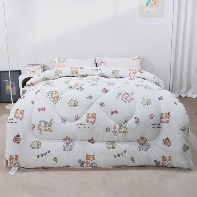 【ONE FINE DAY 日禾家居】台灣製 雙面法蘭絨石墨烯加厚暖暖被2KG 冬被(150X200cm_多款任選)