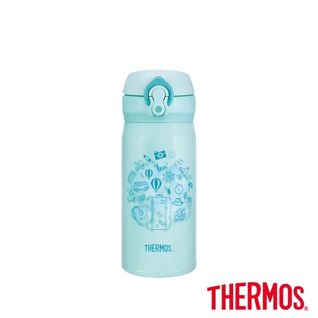 【THERMOS 膳魔師】買1送1_不鏽鋼超輕量彈蓋真空保溫瓶350ml(JNL-352)