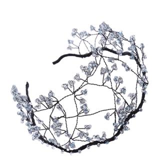 【巴黎精品】現貨+預購 髮箍水晶髮飾(精緻編織串珠寬版女飾品a1da12)