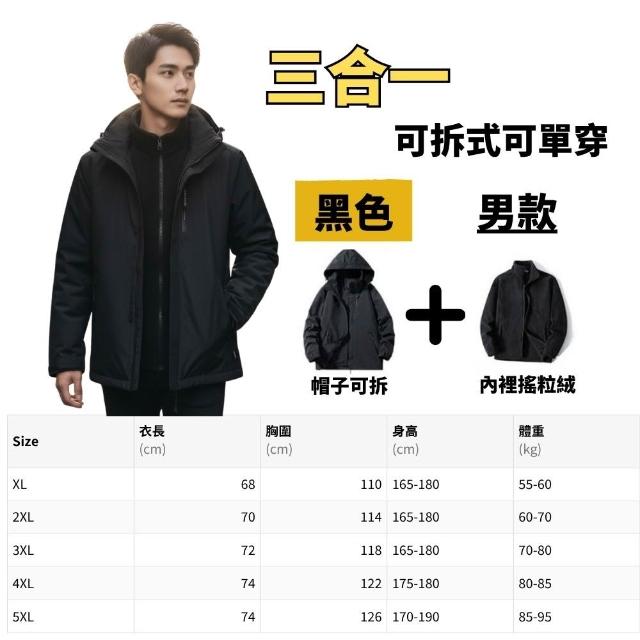 【J.Malo】三合一衝鋒外套(衝鋒外套 連帽外套 衝鋒衣 登山服 防風外套)