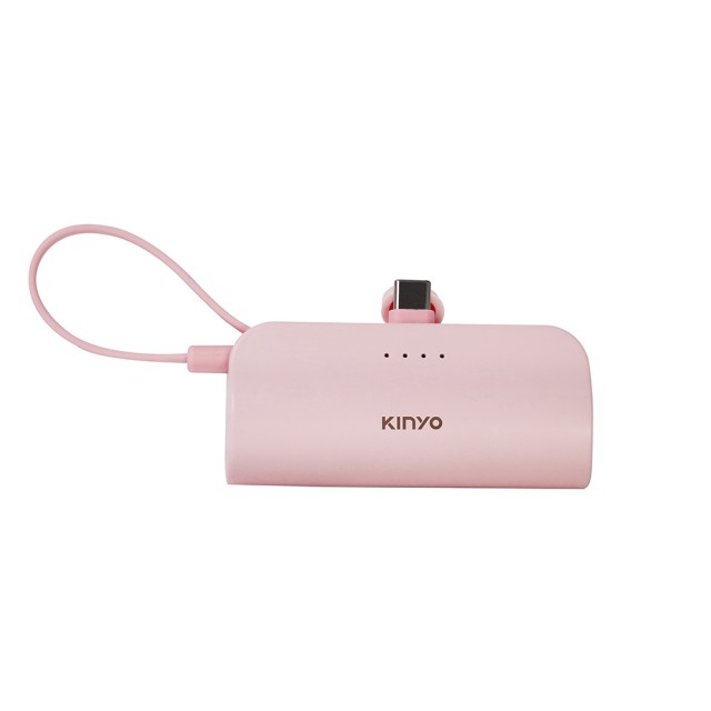 【KINYO】WH標示 5000mAh 10.5W 直插式口袋自帶線行動電源(福利品)