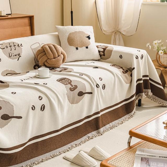 【BonBon naturel】涼感冰絲/雪尼爾 全罩式三人座沙發巾 180*300cm(蓋布/遊戲墊/野餐墊)