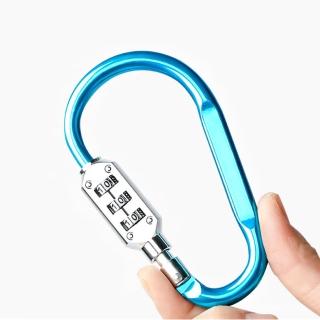 【隨身掛鎖】D型登山扣密碼鎖(防盜鎖 行李箱鎖 腳踏車 海關鎖 旅行鎖 櫃鎖 安全鎖 單車鎖 機車鎖 自行車鎖)