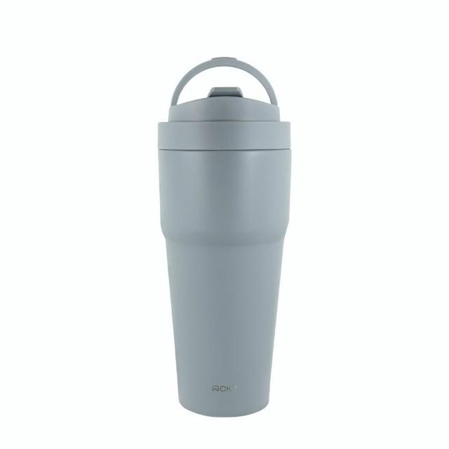 【WOKY 沃廚】渾圓杯 鈦陶瓷款770ml-附彈跳&矽膠粗吸管(隨行杯/吸管杯/保溫杯瓶/保冰杯瓶/水壺)