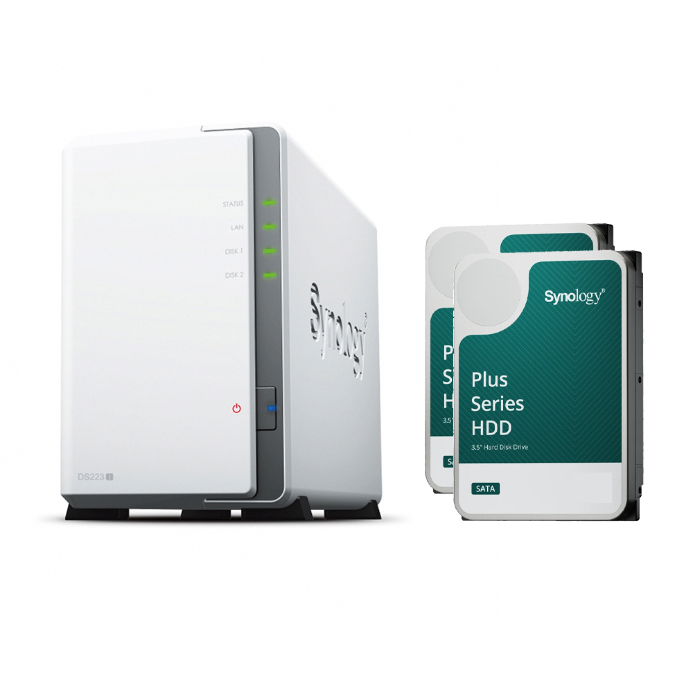 Synology 群暉科技】搭希捷4TB x2 ☆ DS223j 2Bay NAS 網路儲存伺服器