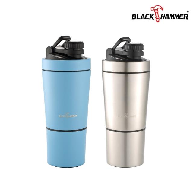 【BLACK HAMMER】買1送1 不鏽鋼超真空雙層搖搖運動瓶750ML(三色任選)