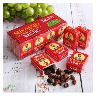 【SUN MAID 聖美多】葡萄乾-14gx12小盒  x4條(超值組-天然葡萄乾-原味-無添加糖)