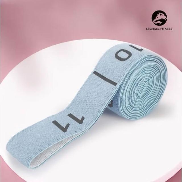 【麥克健身】11段體式引導數字分段彈力帶 多功能彈力繩(拉力帶 彈力繩 阻力帶 阻力繩 健身 瑜珈 翹臀)