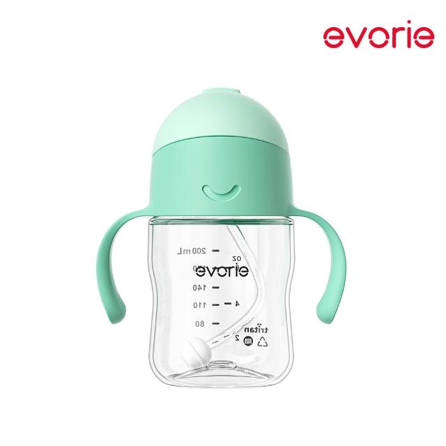 【Evorie】Tritan 200mL+300mL學飲吸管水杯組(總代理公司貨/微笑水杯)