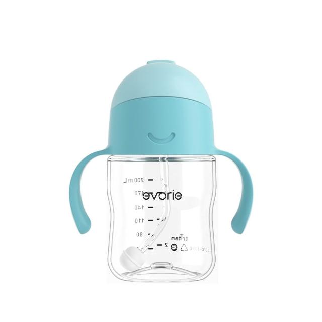 【Evorie】Tritan 200mL+300mL學飲吸管水杯組(總代理公司貨/微笑水杯)